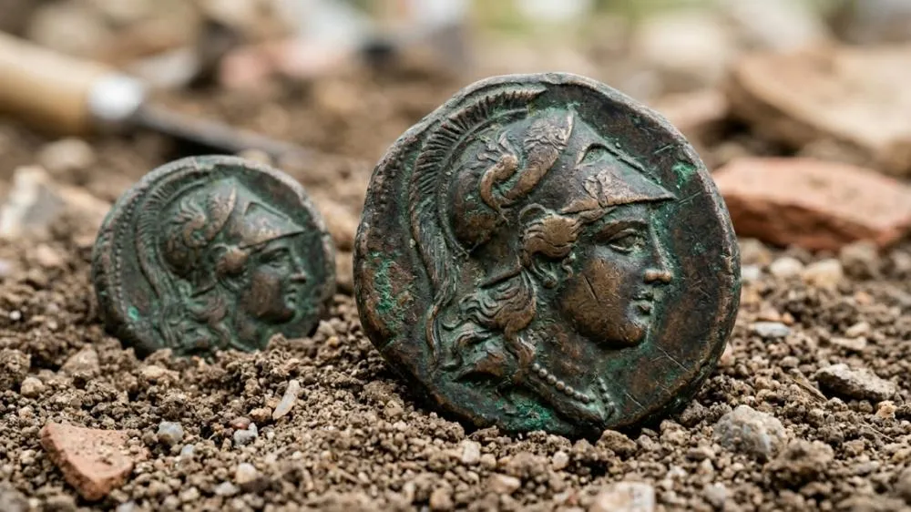 Um menino de 13 anos caminhava por um campo e encontrou uma moeda de Troia de 2.300 anos