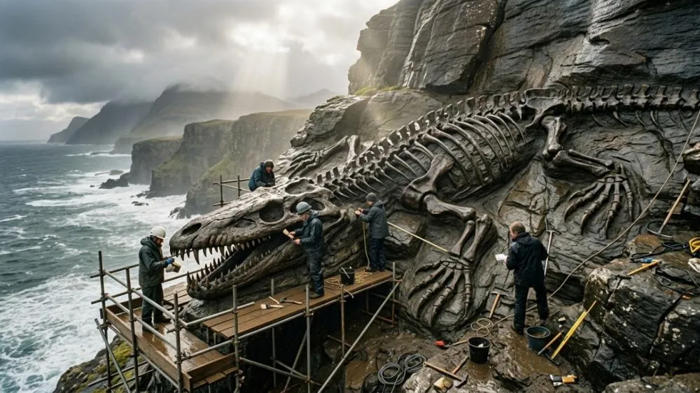 Um fóssil de 167 milhões de anos, metade cobra, metade lagarto deixou paleontólogos chocados.