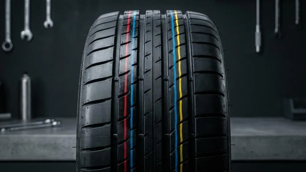 Qual é o significado das listras coloridas que aparecem em pneus novos?.