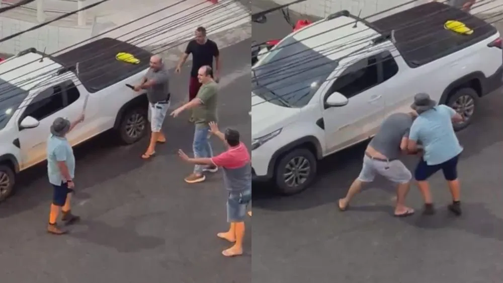 Homens travam duelo com facão e faca após acidente de trânsito no Agreste de Pernambuco.