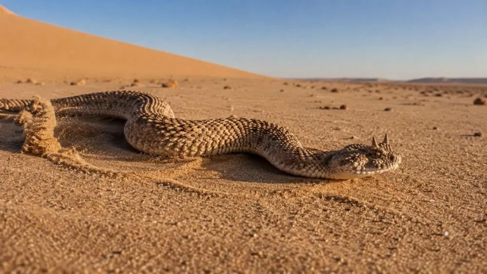 A cobra com “chifres” acima dos olhos que parece saída de um filme existe de verdade
