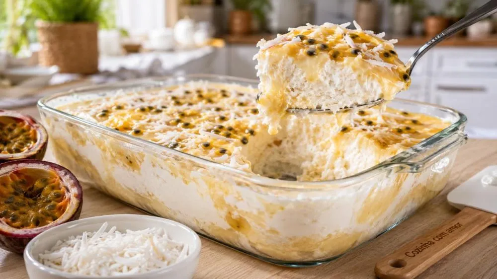Cremoso como nuvem e refrescante como verão: o creme de coco com maracujá virou febre entre os amantes de receitas fáceis