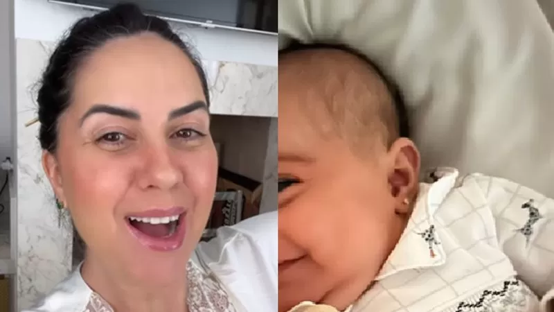 Graciele Lacerda celebra três meses de Clara, filha com Zezé Di Camargo, com foto inédita.