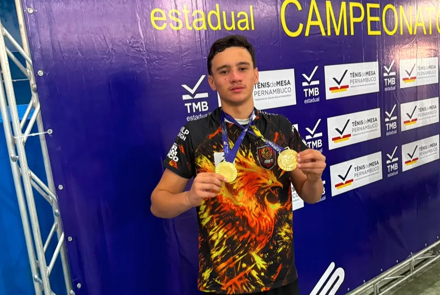 Gravatá soma cinco medalhas em etapa estadual de tênis de mesa realizada em Olinda