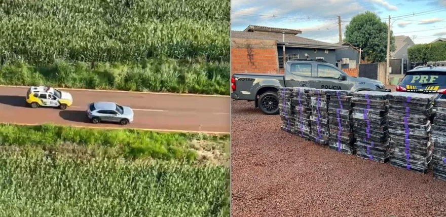 Perseguição a traficante: Droga apreendida pesou mais de uma tonelada.