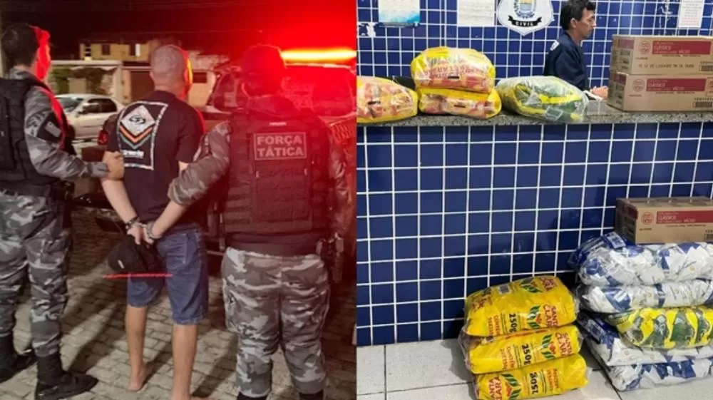 Suspeito é preso ao tentar roubar 540 pacotes de café em supermercado.