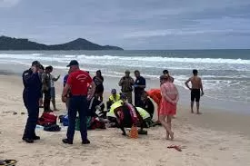 Casal morre afogado em Praia Grande; filho de 15 anos foi salvo pelos bombeiros.