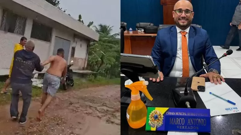 Vereador tem surto psicótico e ameaça vizinhos com uma faca no interior da Bahia; veja vídeo.
