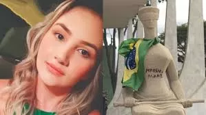 STF condena a 14 anos de prisão cabeleireira que pichou ‘Perdeu, mané’ em estátua.