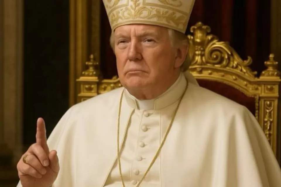 Trump publica foto gerada por inteligência artificial vestido como papa.