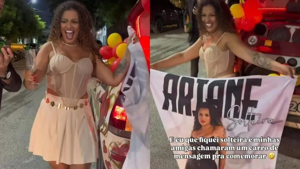 Influenciadora cearense viraliza após ficar solteira e receber 'comemoração' das amigas.