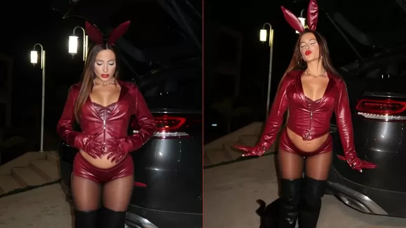 Grávida, Nathália Valente rebate críticas sobre look usado em festa de MC Mirella; veja
