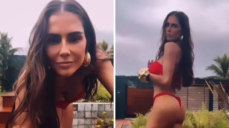 Deborah Secco ignora frio e posta foto de fio-dental; confira.