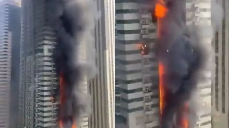 VÍDEO: Incêndio atinge prédio de 67 andares em Dubai; quase 4 mil moradores foram evacuados.
