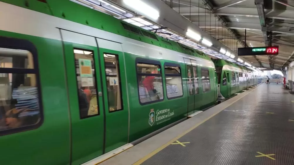 Corpo de homem é encontrado em túnel do metrô de Fortaleza.