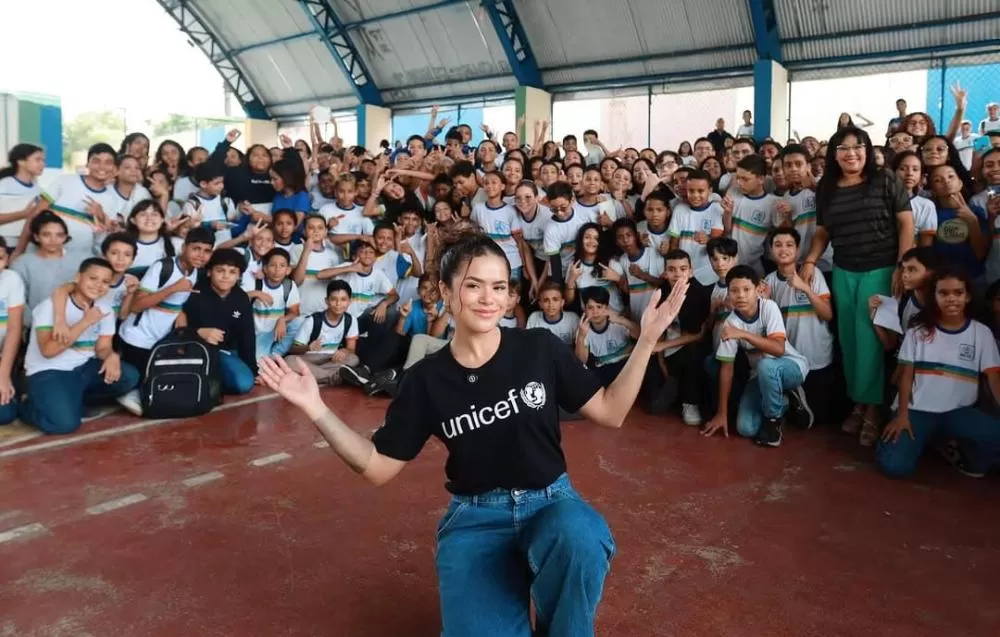 Maisa visita escola no Ibura, Zona Sul do Recife, em agenda do Unicef; vídeo.
