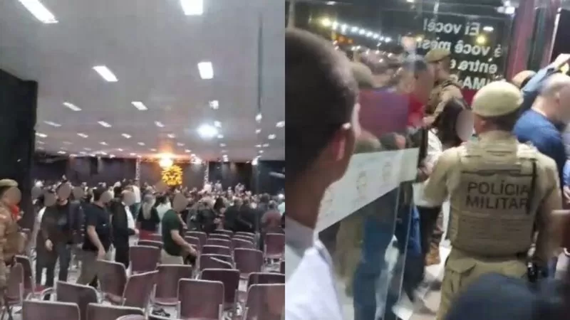 Pastor confessa traição e igreja vira palco de briga com homem armado; assista.