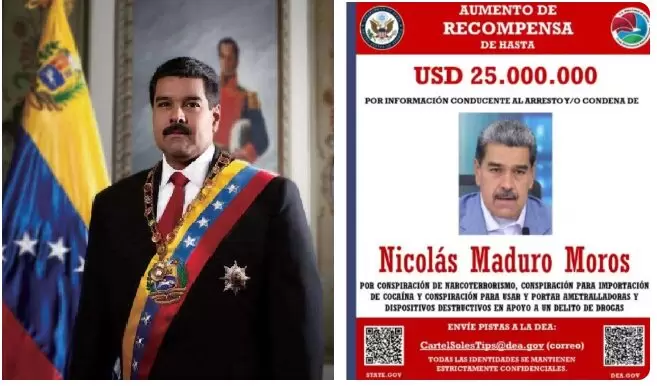 Departamento dos EUA divulga recompensa de US$ 25 milhões por informações que levem à prisão ou condenação de Maduro