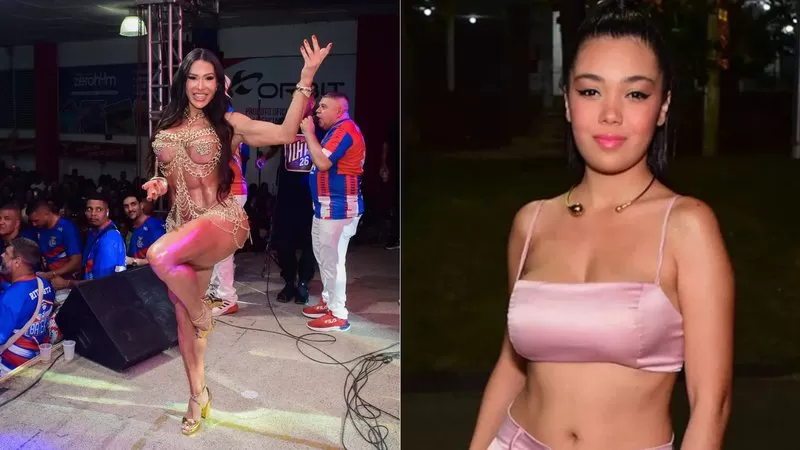 Filha de Belo marca presença em coroação de Gracyanne Barbosa como Rainha de Bateria