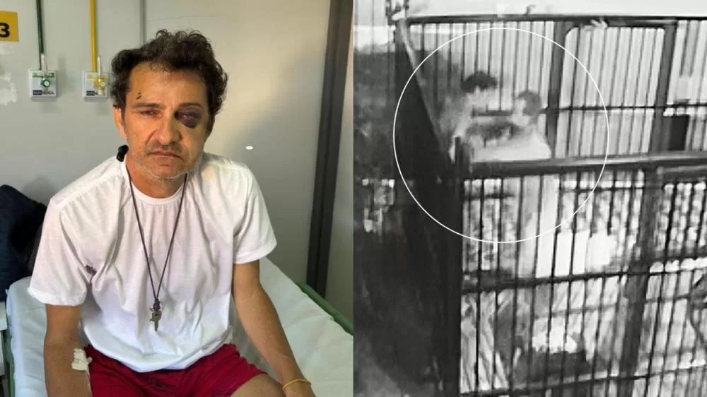 Entregador agredido por cliente no Meireles levou socos, tapas e chutes por dois minutos; vídeo