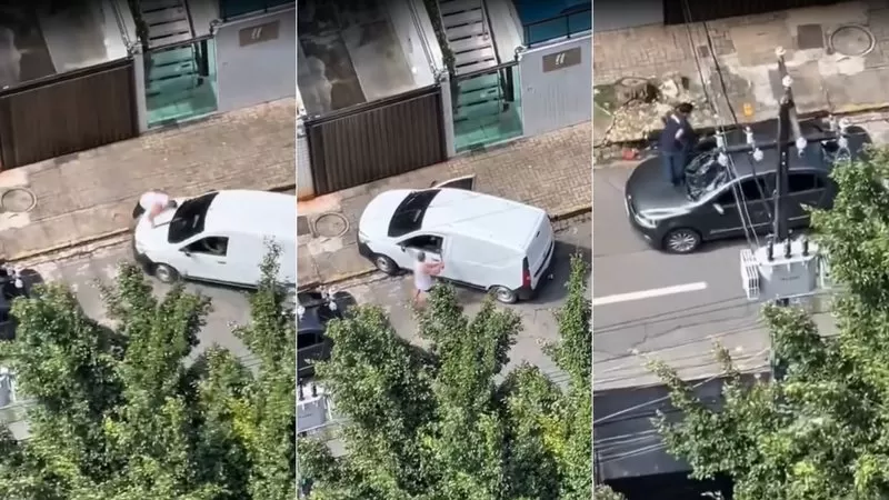 VÍDEO: Briga de trânsito termina em atropelamento, golpes de barrote e pedradas na Boa Viagem