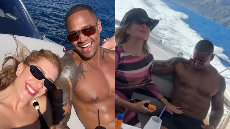 Lore Improta se exibe ao passar óleo no corpo de Léo Santana; veja