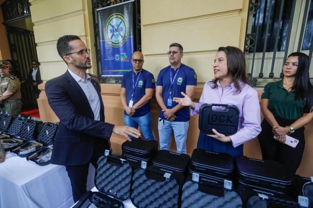 Raquel Lyra promete câmeras corporais para policiais militares de Pernambuco em até 6 meses