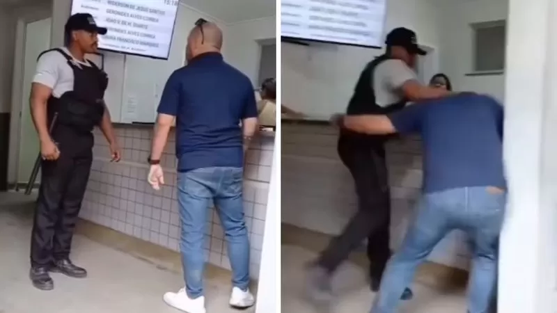 VÍDEO: Paciente e segurança trocam socos em hospital