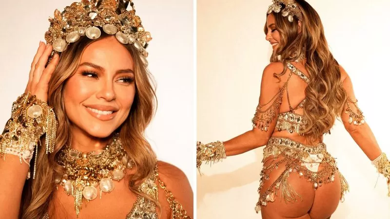 VÍDEO: Paolla Oliveira se despede da Grande Rio e mostra samba no pé durante coroação de Virginia