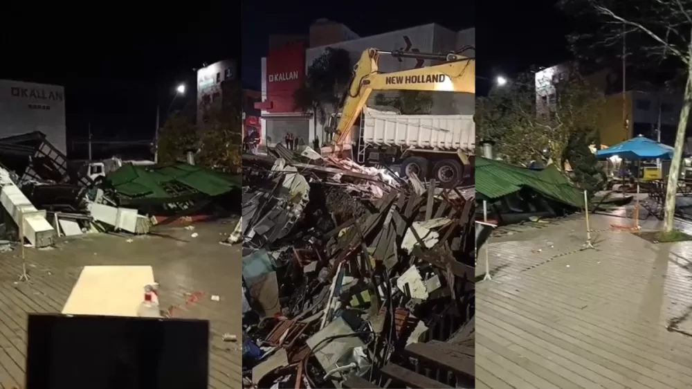 Quiosques desabam e deixam três pessoas feridas na Grande SP