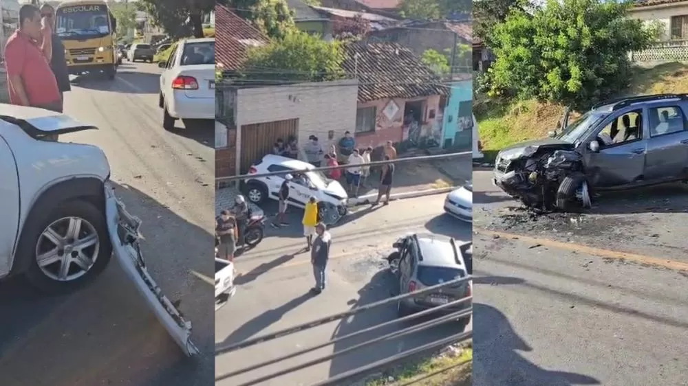 Vídeos: carros batem de frente e motorista é socorrido, em Chã de Bebedouro