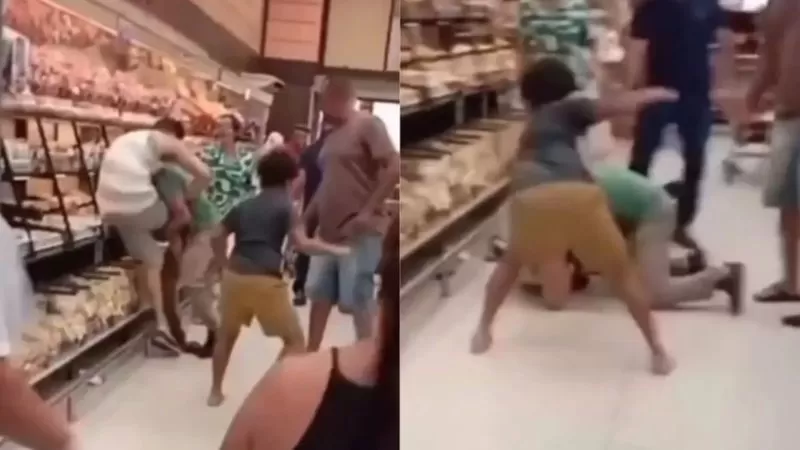 Briga por pegador de pão termina em socos em supermercado; assista