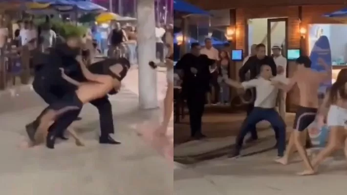 Pancadaria toma conta de beach club famoso após homem alterado brigar com seguranças; veja vídeo