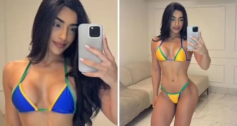 Melhor amiga de Virginia Fonseca posa de biquíni com cores da bandeira do Brasil