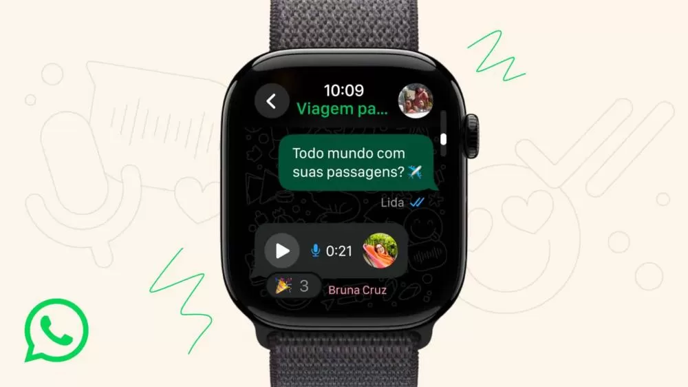 Vai dar para mandar áudios em novo aplicativo do WhatsApp para Apple Watch