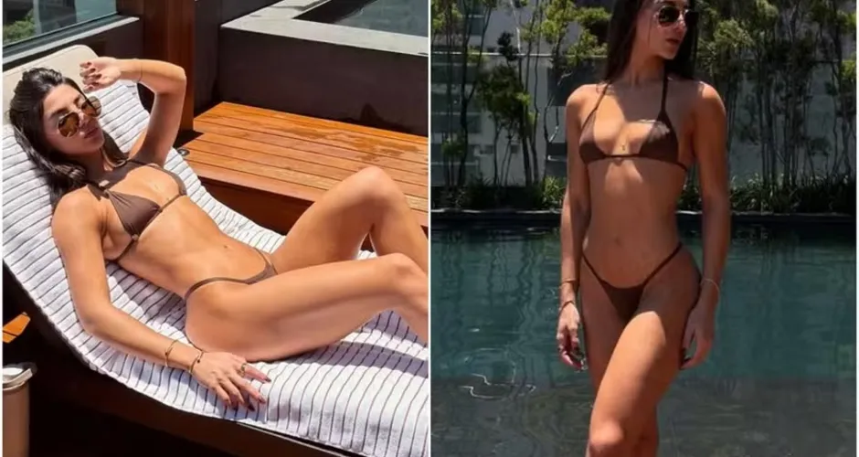 Gabriela Versiani posa de biquíni em álbum de viagem a Belo Horizonte