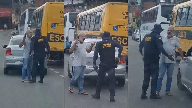 VÍDEO: Guarda Municipal é flagrado intimidando idoso na Bahia; agente chega a entregar arma para colega