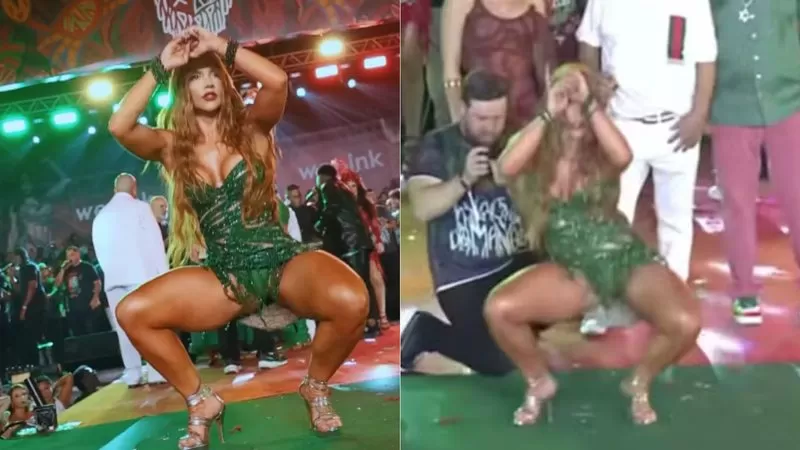 Deboche? Ex-BBB baiana imita ‘agachadinha’ de Virginia em ensaio técnico de escola de samba