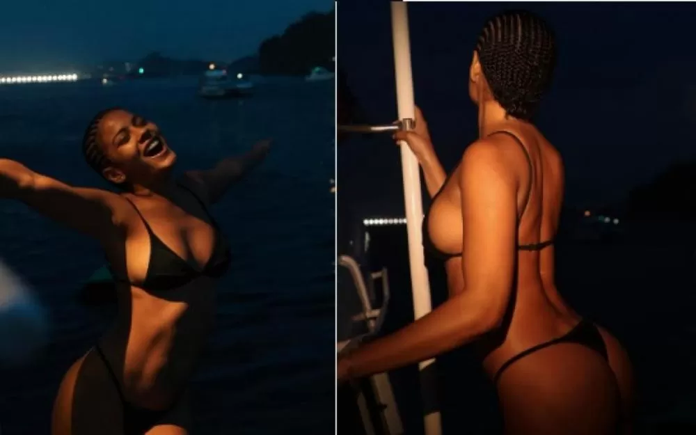 De biquíni, Bella Campos exibe as curvas e recebe elogios