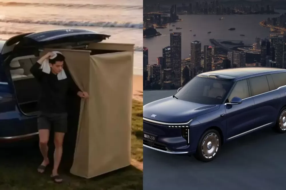 SUV chinês híbrido tem chuveiro e box para banho; veja vídeo e como funciona