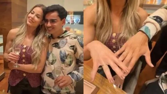 Vídeo: Dudu Camargo e Saory oficializam namoro com aliança: 'Foi na cama'