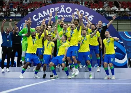 Pernambucanos Cléber André e Richard conquistam a Copa América de Futsal com a Seleção Brasileira