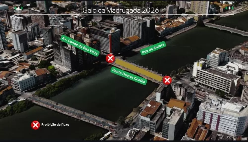 Carnaval 2026: Galo Gigante vai para ponte no sábado (7) e muda trânsito e ônibus no Centro; confira