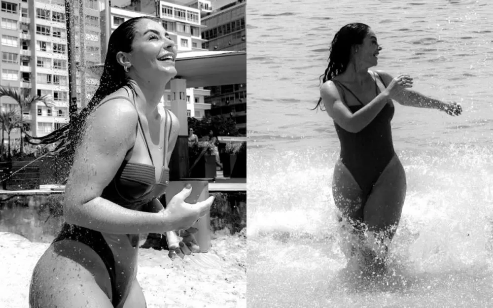 Paolla Oliveira posa de maiô na praia: 'É quase Carnaval'