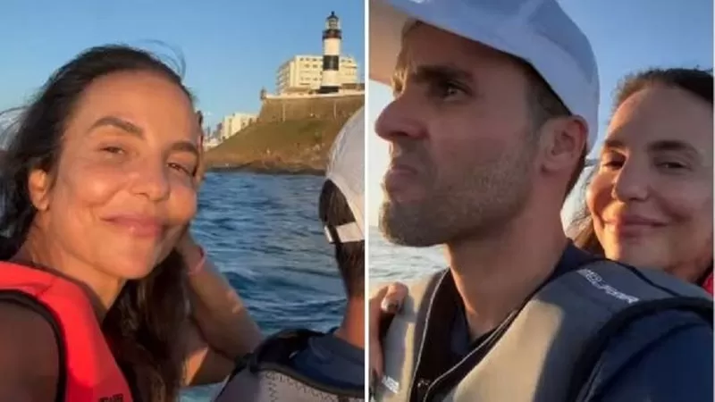 VÍDEO: Ivete Sangalo curte jet ski com marido no Farol da Barra ao som de hits do Carnaval
