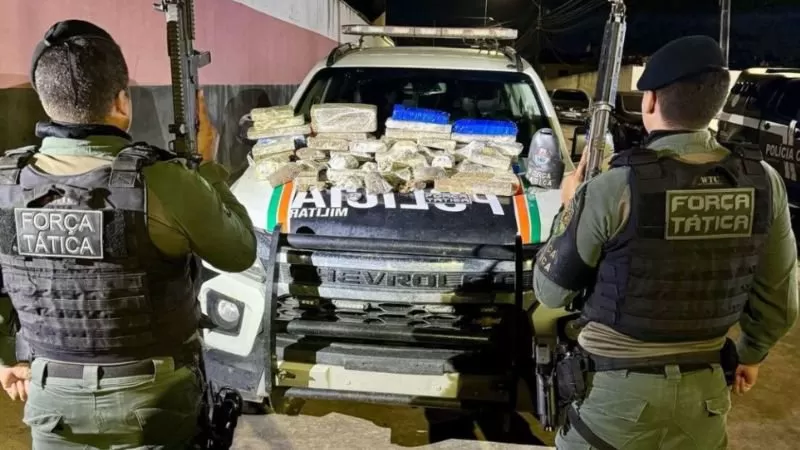 Mais de 30kg de drogas são apreendidos pela PM no Ceará; confira.