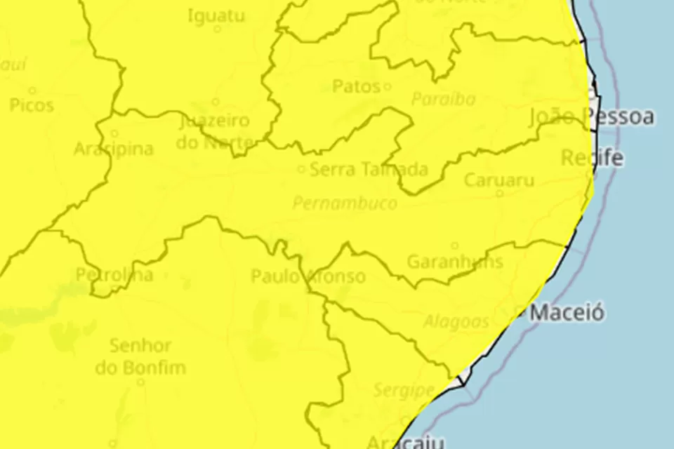 Atualização do Inmet prevê redução de chuva para Pernambuco nesta segunda (2)