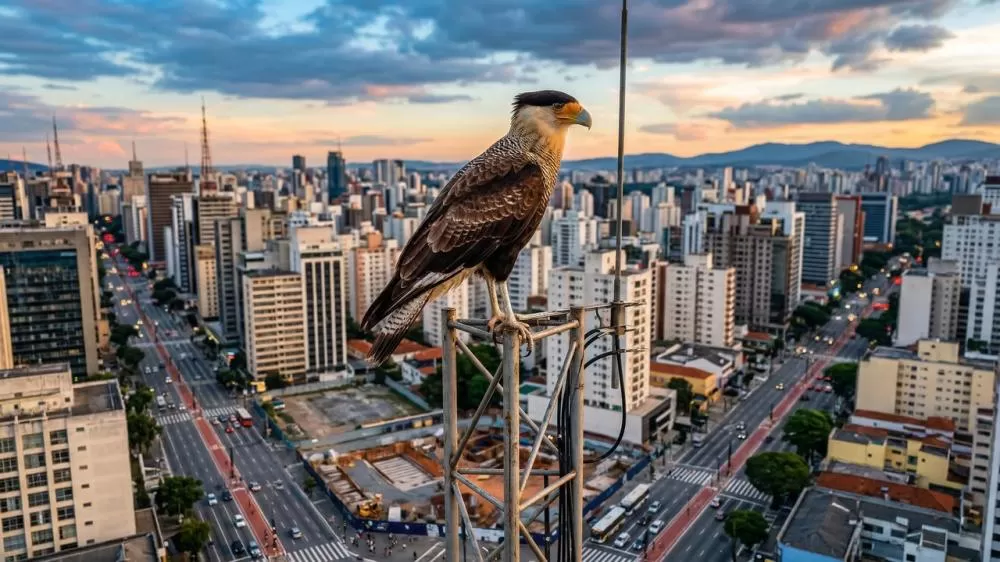 A inteligência do gavião-carcará transforma a ave de rapina no predador número um dos pombos