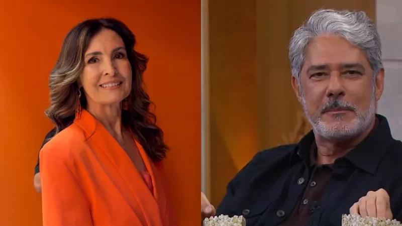 Fátima Bernardes faz visita surpresa a William Bonner na Globo; veja a foto.