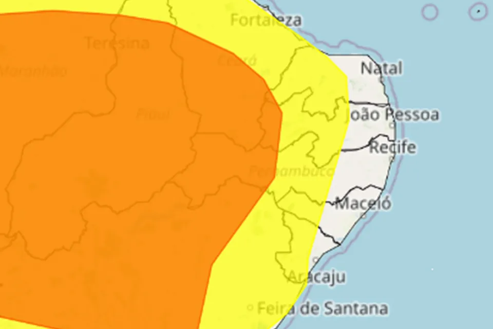 Inmet: 78 municípios de Pernambuco estão com risco de chuva forte nesta segunda (23).